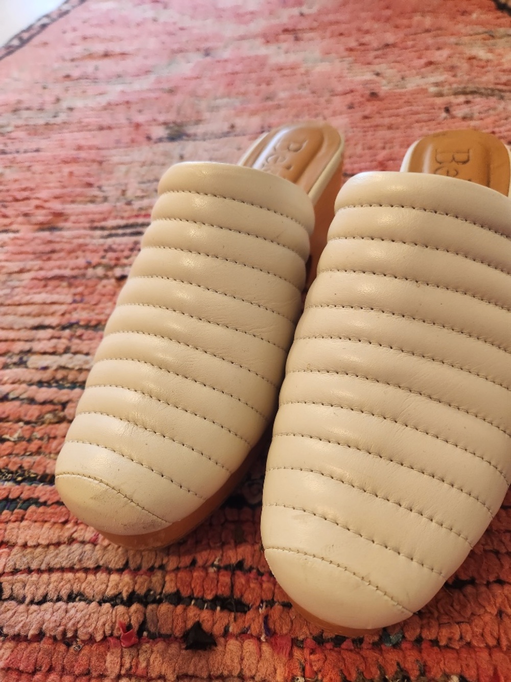 Beklina Ribbed Clog In Off White - Picture 8 of 8
